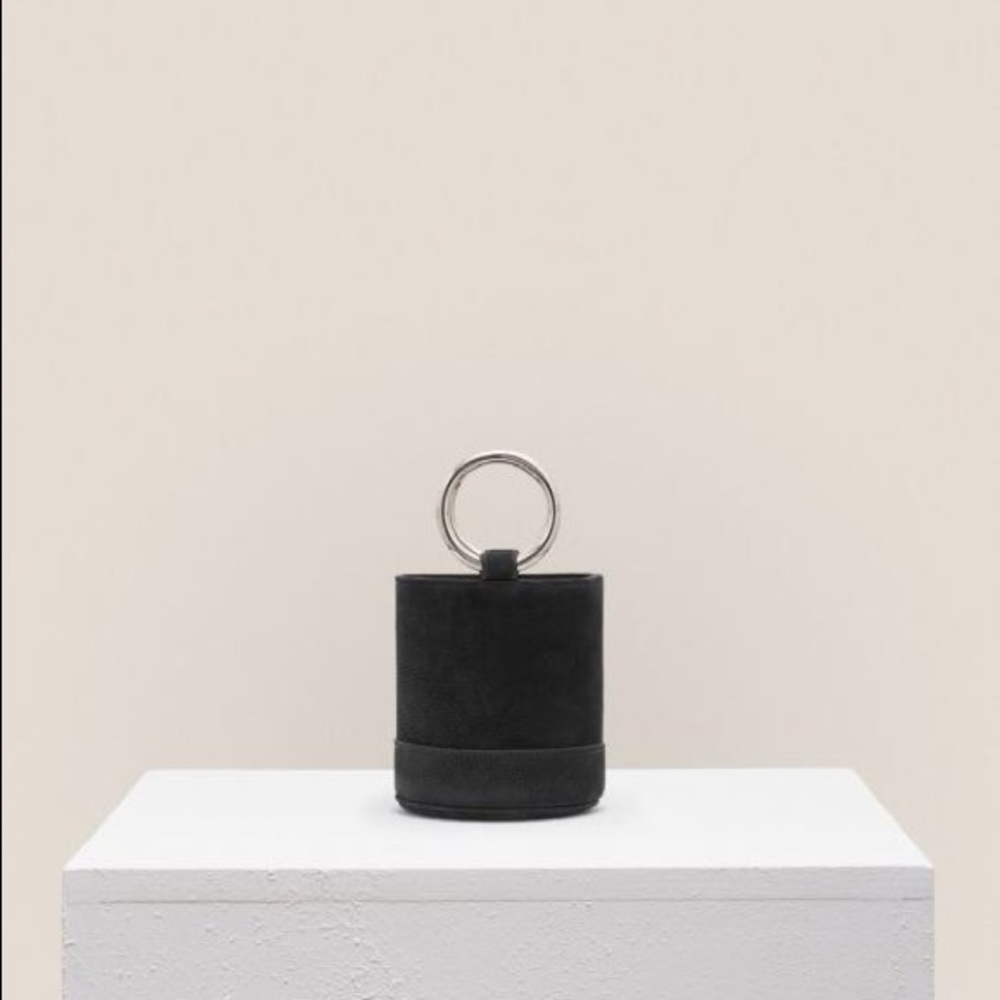 Simon Miller “Bonsai 15” black nubuck bucket bag